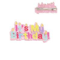 "IT'S MY BIRTHDAY" ACRYLIC ALLIGATOR HAIR CLIP