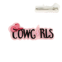 WESTERN "COWGIRLS" ACRYLIC ALLIGATOR HAIR CLIP