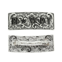 WESTERN "HOWDY" METAL HAIR BARRETTE CLIP