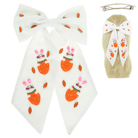 EASTER BUNNY THEME BOW BARRETTE HAIR CLIP