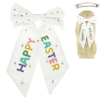 HAPPY EASTER BOW BARRETTE HAIR CLIP