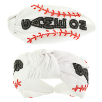 "GAME ON" TOP KNOTTED HEADBAND