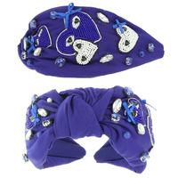 GAME DAY HEART TOP KNOTTED HEADBAND