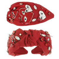 GAME DAY HEART TOP KNOTTED HEADBAND