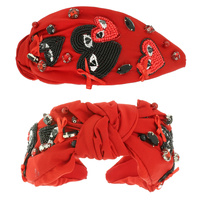 GAME DAY HEART TOP KNOTTED HEADBAND