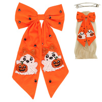 HALLOWEEN GHOST BOW BARRETTE HAIR CLIP