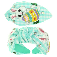 EASTER BUNNY EGG TOP KNOT HEADBAND