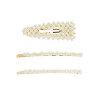 3 PC PEARL HAIR CLIP SET