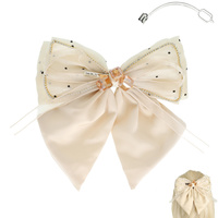 RHINESTONE SATIN BOW BARRETTE HAIR CLIP