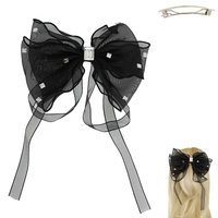 OVERSIZED DECOR GEMSTONE BOW BARRETTE HAIR CLIP