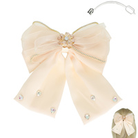 VALENTINE DAY HEART GEMSTONE BOW BARRETTE CLIP