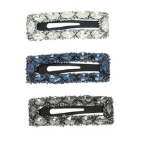 3-PACK ASSORTED GEMSTONE CLUSTER SNAP HAIR CLIP