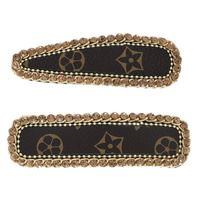 2-PACK ASSORTED LUX MONOGRAM SNAP HAIR CLIP SET