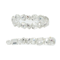 2-PACK ASSORTED GEMSTONE CLUSTER HAIR CLIP SET