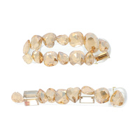 2-PACK ASSORTED GEMSTONE CLUSTER HAIR CLIP SET
