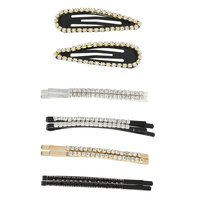 6-PACK ASSORTED RHINESTONE HAIR CLIP SET