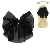 RHINESTONE EMBELLISHED BOW BARRETTE HAIR CLIP