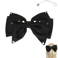 VALENTINE DAY HEART GEMSTONE BOW BARRETTE CLIP