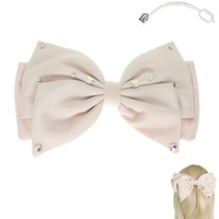 VALENTINE DAY HEART GEMSTONE BOW BARRETTE CLIP