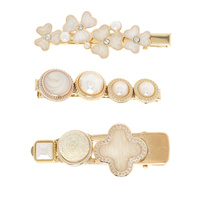 3-PACK ASSORTED QUATREFOIL SHAMROCK HAIR CLIP SET