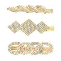 3-PACK ASSORTED CRYSTAL PAVE PEARL HAIR PIN SET