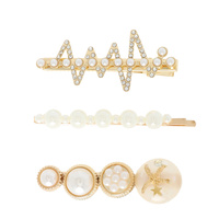 3-PACK ASSORTED SIMULATED PEARL HAIR CLIP SET