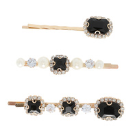 3-PACK ASSORTED GEMSTONE PEARL BOBBY PIN SET