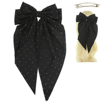 RHINESTONE EMBELLISHED BOW BARRETTE HAIR CLIP