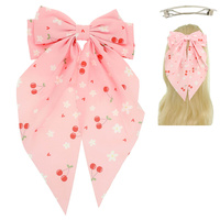 FLORAL CHERRY BARRETTE HAIR CLIP