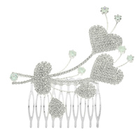 HEART SPRAY CRYSTAL HAIR COMB