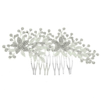 FLORAL CRYSTAL HAIR COMB