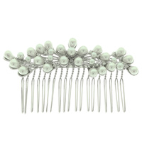 PEARL TEARDROP CRYSTAL HAIR COMB
