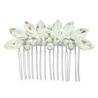 PEARL SPRAY CRYSTAL CROWN HAIR COMB