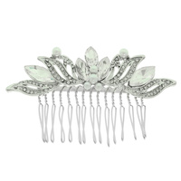 PEARL MARQUISE LEAF CRYSTAL HAIR COMB