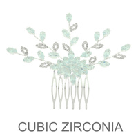 FLORAL CLUSTER CZ HAIR COMB