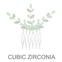 FLOWER CZ CROWN HAIR COMB