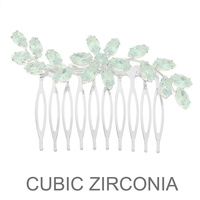 FLOWER CZ CROWN HAIR COMB