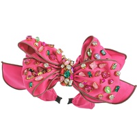 HOLIDAY GEMSTONE EMBELLISHED LARGE BOW HEADBAND