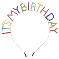 COLORFUL RHINESTONE HAPPY BDAY "IT'S MY BIRTHDAY" HEADBAND