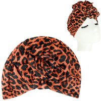 LEOPARD CHEETAH PRINT FLOWER KNOT HEADWRAP TURBAN