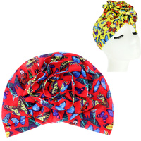 BUTTERFULY PRINT FLOWER KNOT HEADWRAP TURBAN