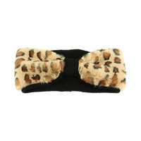 LEOPARD CHEETAH PRINT FUR TURBAN