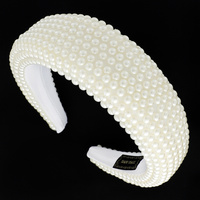 RUNWAY HIGH FASHION TRENDY PEARL THICK HEADBAND