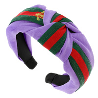 BUMBLE BEE GREEN RED STRIPE KNOTTED HEADBAND