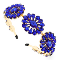 THREE FLOWER GEM STONE HEADBAND