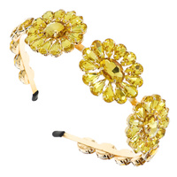 THREE FLOWER GEM STONE HEADBAND