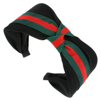 GREEN RED STRIPE KNOTTED HEADBAND KNOT HAIRBAND