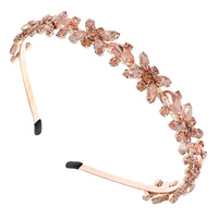 FLORAL MARQUISE CRYSTAL STONE JEWELED HEADBAND