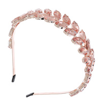 CRYSTAL JEWELED LEAF VINE METAL HEADBAND