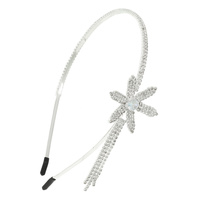 FLORAL RHINESTONE TASSEL HEADBAND